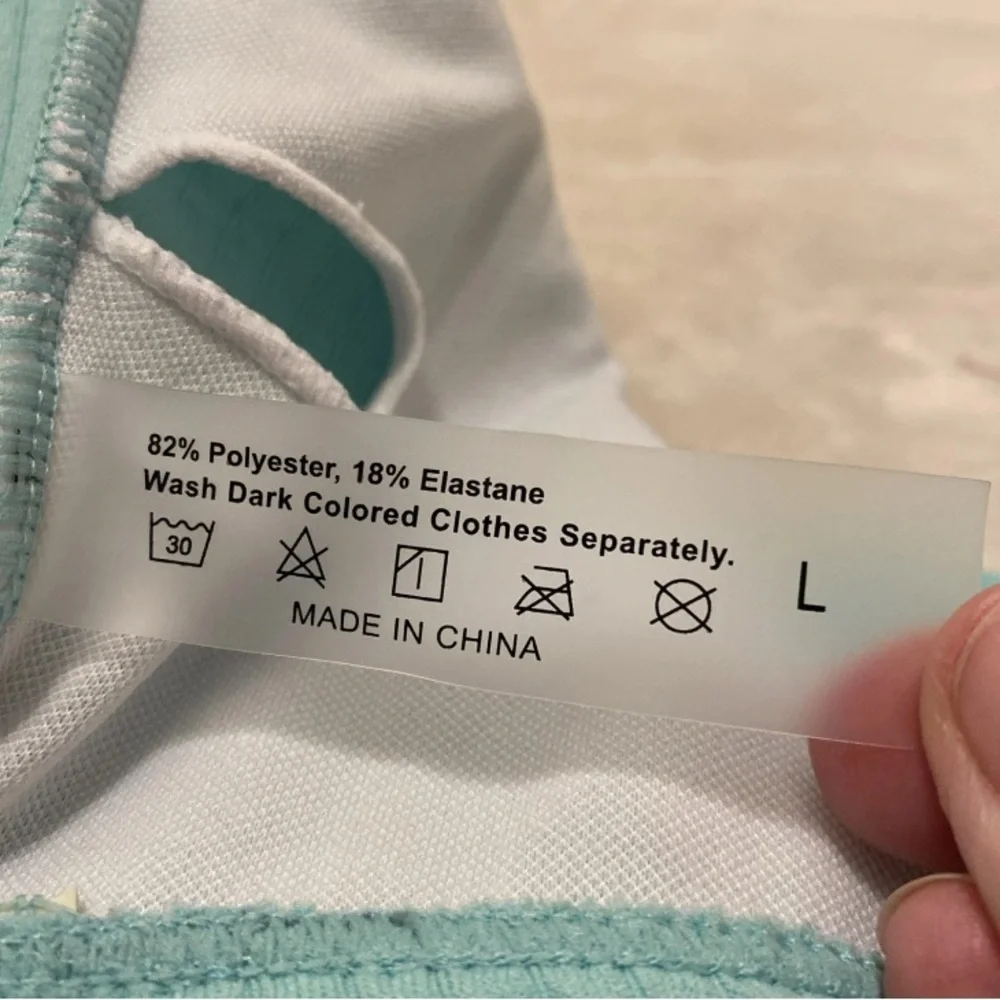 SHEIN Seafoam Textured Bandeau Bikini Top